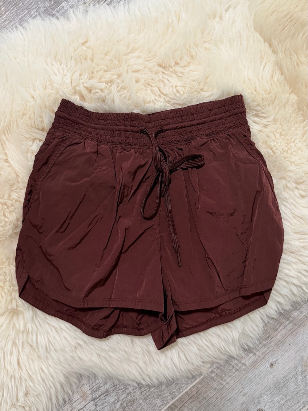YPB Abercrombie Women's Drawstring Active Shorts - Deep Burgundy